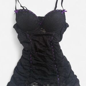 Black and Purple Lace corset dress